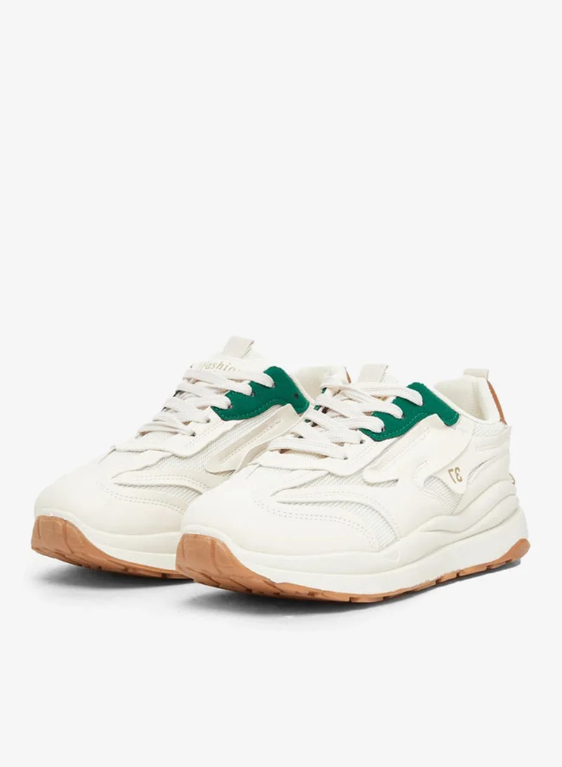 Styli Panelled Lace up Sneakers