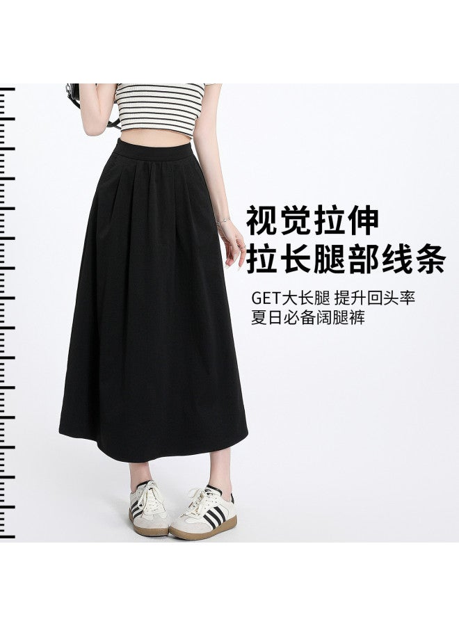 Hstyle Lightweight French Breathable Washed Cotton Skirt 2025 Summer Versatile Slimming Black & White Mini Skirt To Conceal Hips - Image 5