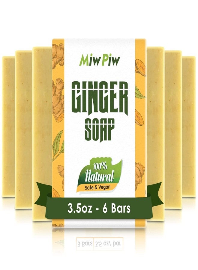 Miw Piw Ginger Soap Lymphatic Drainage Pack 6 - Anti-Cellulite Skin Tightening - Natural Ingredients Detox Soaps for Deep Clean Shower, Detoxification, Rejuvenating - Image 1