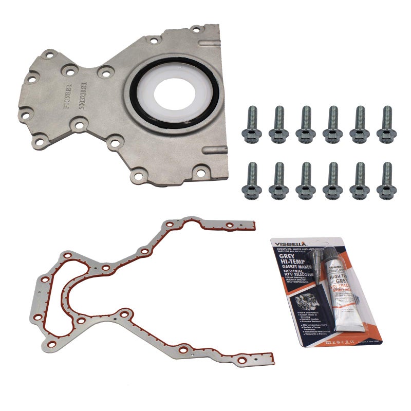 Crankshaft Rear Main Seal  with Housing Cover Gasket Bolt Kit Replacement for 48 53 60 62 GMC 202097 Isuzu 201603 Saab 200905 635518 12639250