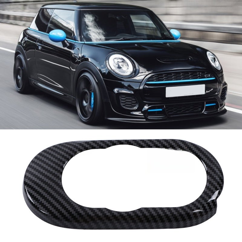 Multimedia Control Knob Cover: Carbon Fiber Style ABS Material - UV Protective Easy Installation Replacement Trim for F56 3-Door Hatchback, F57 2-Door Convertible Car Interior Upgrade - Image 1