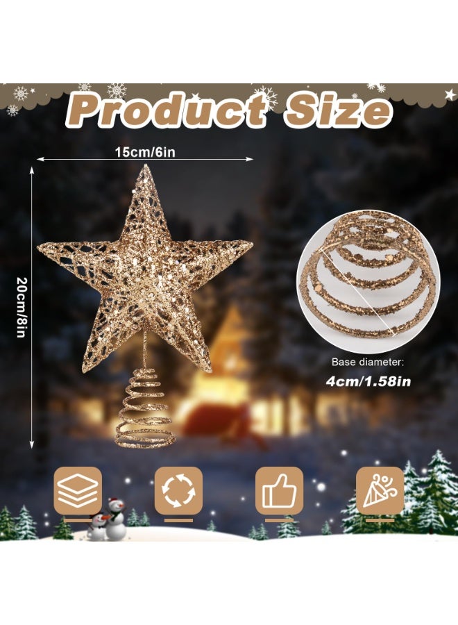 تشيلور غطاء نجمة شجرة عيد الميلاد، زينة لامعة لشجرة عيد الميلاد، زينة حفلات على شكل نجمة، عرض 15 سم/6 بوصات، ارتفاع 20 سم/8 بوصات. - Image 2