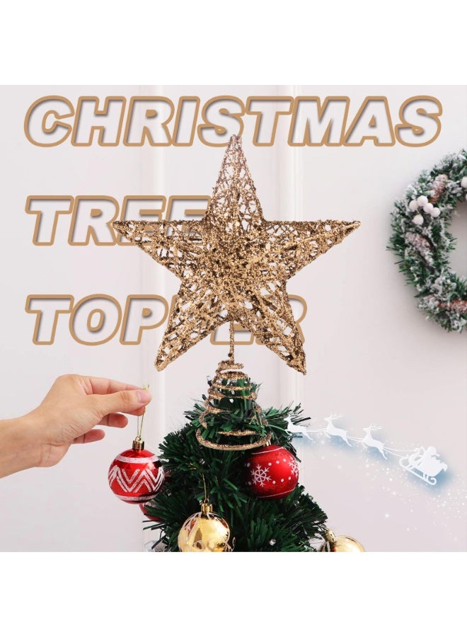 تشيلور غطاء نجمة شجرة عيد الميلاد، زينة لامعة لشجرة عيد الميلاد، زينة حفلات على شكل نجمة، عرض 15 سم/6 بوصات، ارتفاع 20 سم/8 بوصات. - Image 5