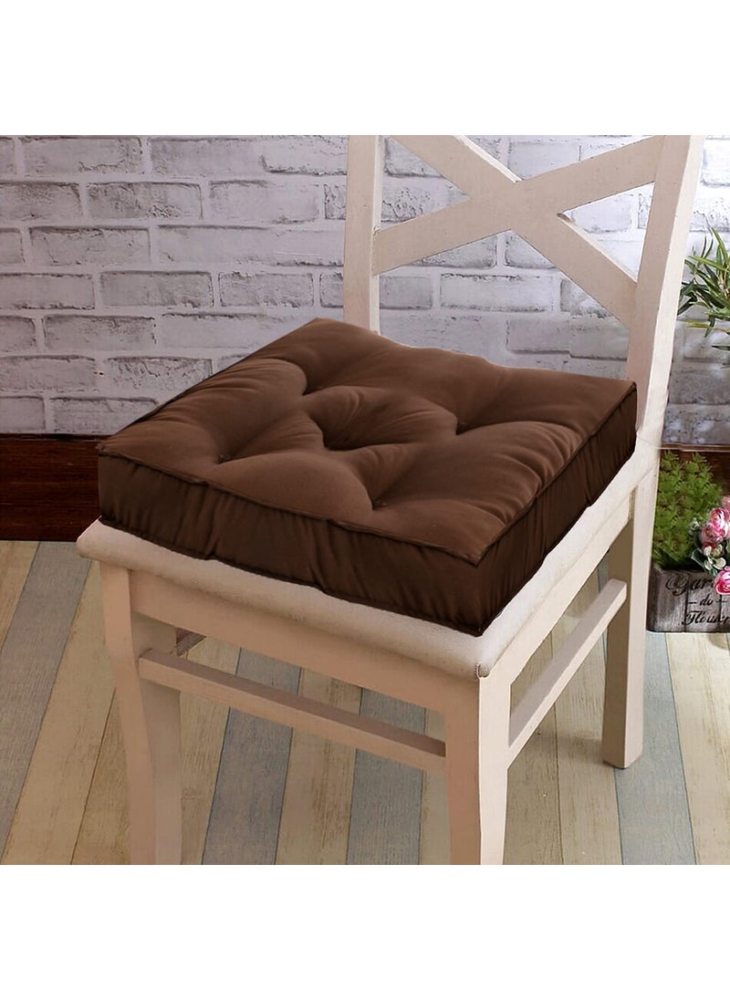 AARON INC AARON INC 3 Pcs Microfiber Square Chair PadCushion 45x45 cm Seat Cushions with Thick Cotton Filler Large Size for Sitting Pooja Dining Table Office Car Outdoor Brown  - Image 2