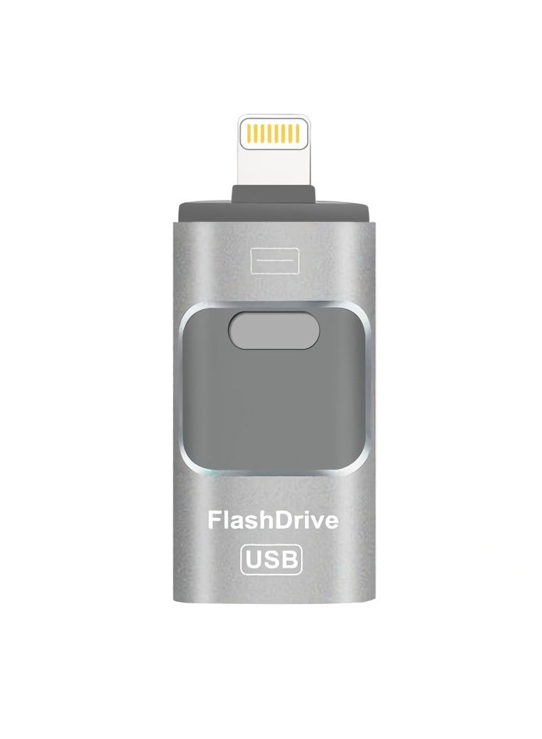 AROAQ 16GB USB Flash Drive, Shock Proof Durable External USB Flash Drive, Safe And Stable USB Memory Stick, Convenient And Fast I-flash Drive for iphone, (16GB Silver Gray)  - Image 1