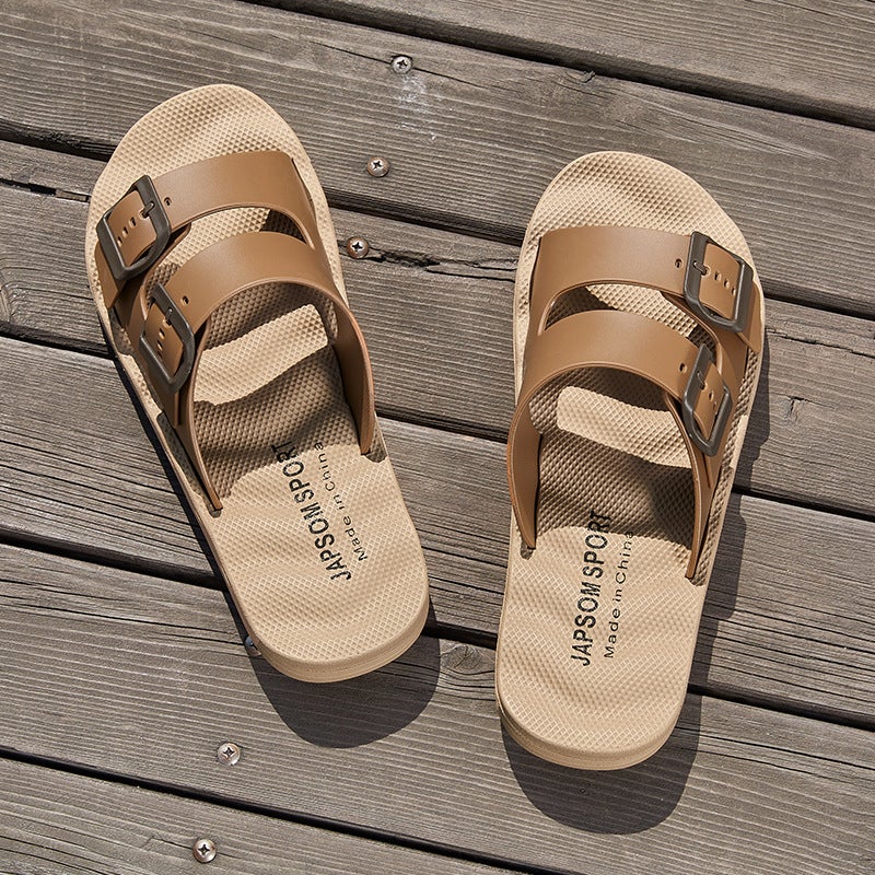Summer New Outdoor Men's Fashionable Slippers Non-Slip Thick Bottom Plus Size Indoor Sandals Breathable Massage Soft Sole