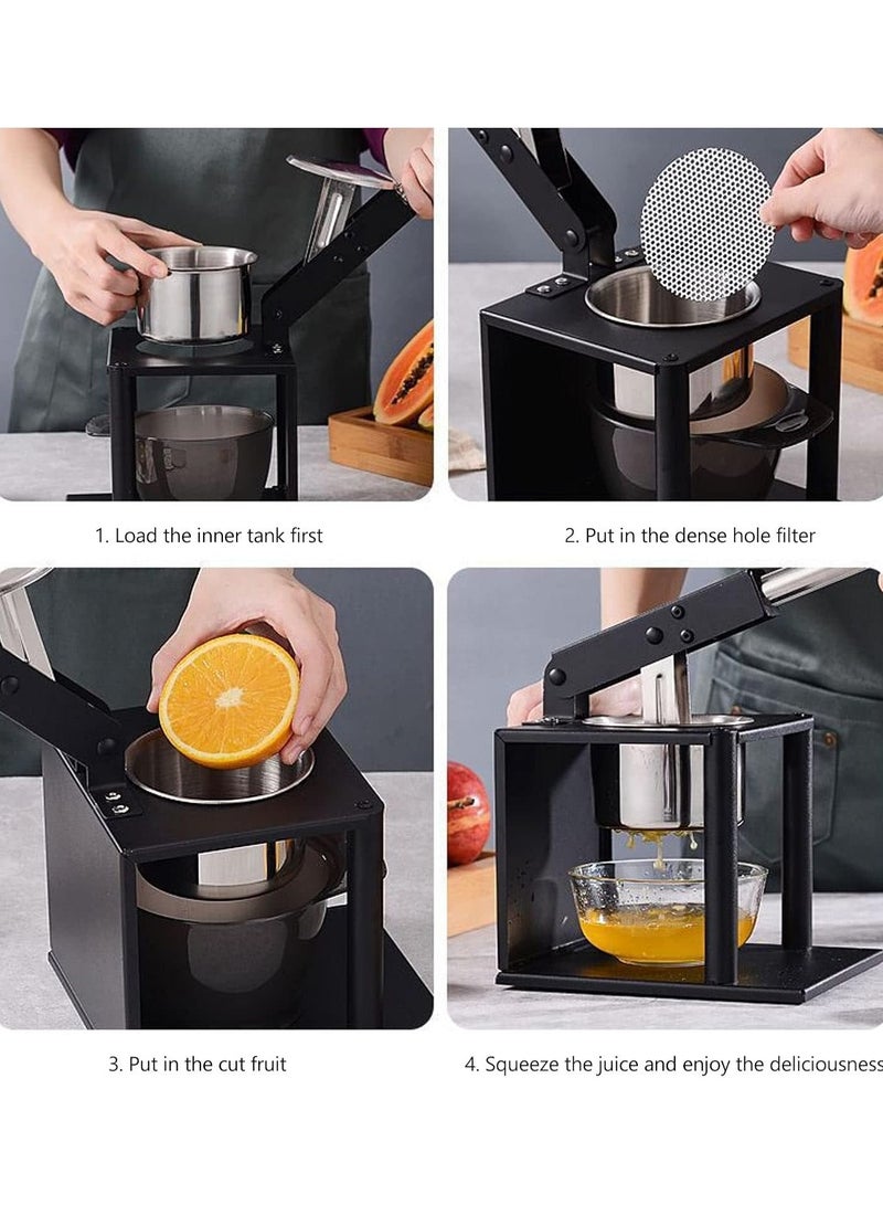 Manual Press Juicer, Stainless Steel Hand Press Fruit Squeezer, Kitchen Orange Juice Press Manual Potato Masher for Fruits vegetables - Image 3