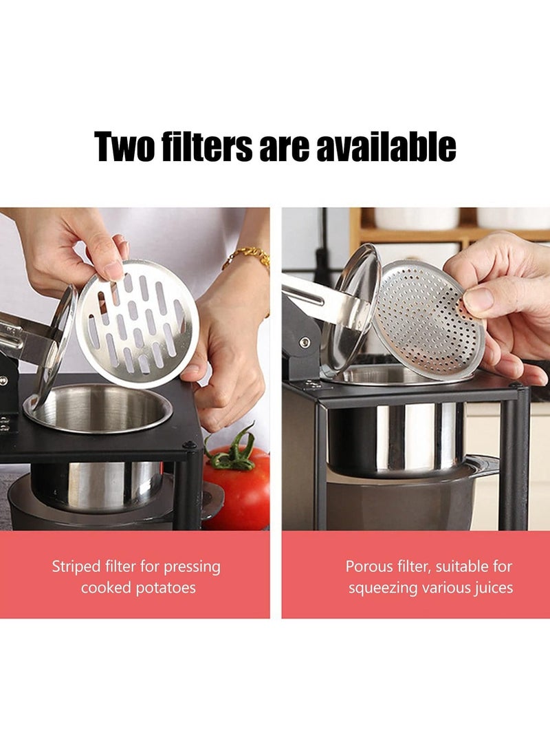 Manual Press Juicer, Stainless Steel Hand Press Fruit Squeezer, Kitchen Orange Juice Press Manual Potato Masher for Fruits vegetables - Image 4