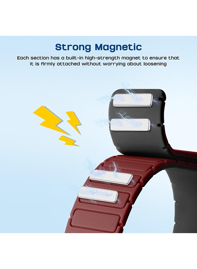 O Ozone Magnetic Loop Strap for Huawei Band 10 | Huawei Band 9 |8 Watch Band, Silicone Sport Strap Watchband, Magnetic Silicone Replacement Wristband-Wine Red - Image 4