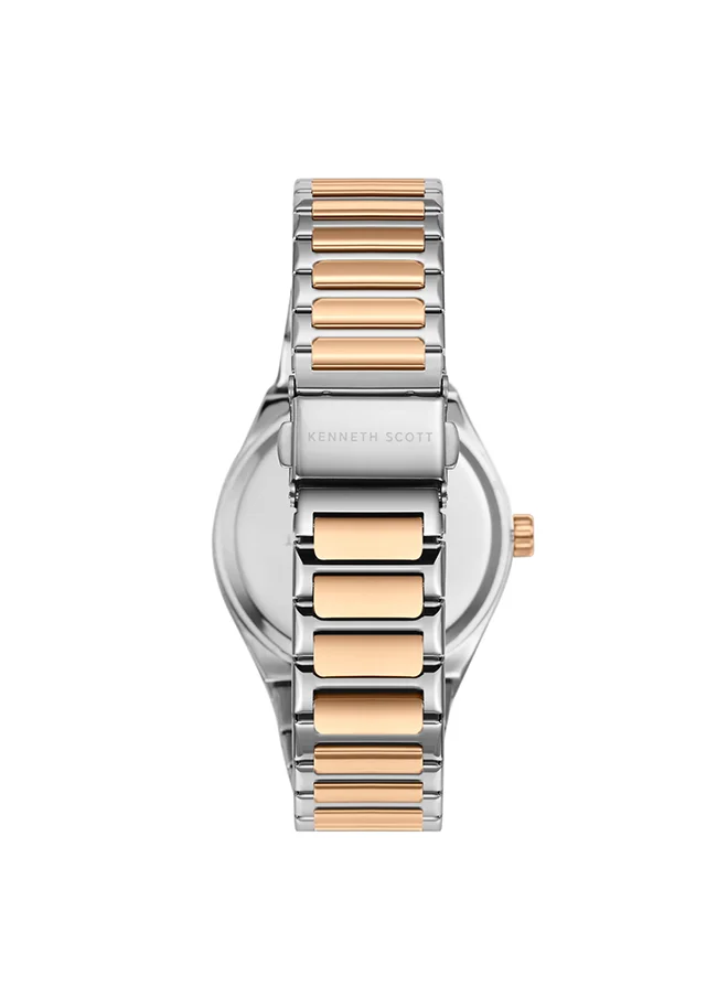 KENNETH SCOTT Men's White  Dial Analog Watch - K24016-KBKW