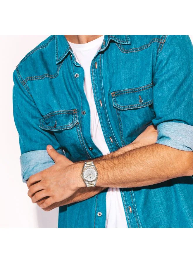 Kenneth Scott White Men's Stainless Steel Analog Watch K24016-KBKW - 42 mm for Men | Best Price UAE