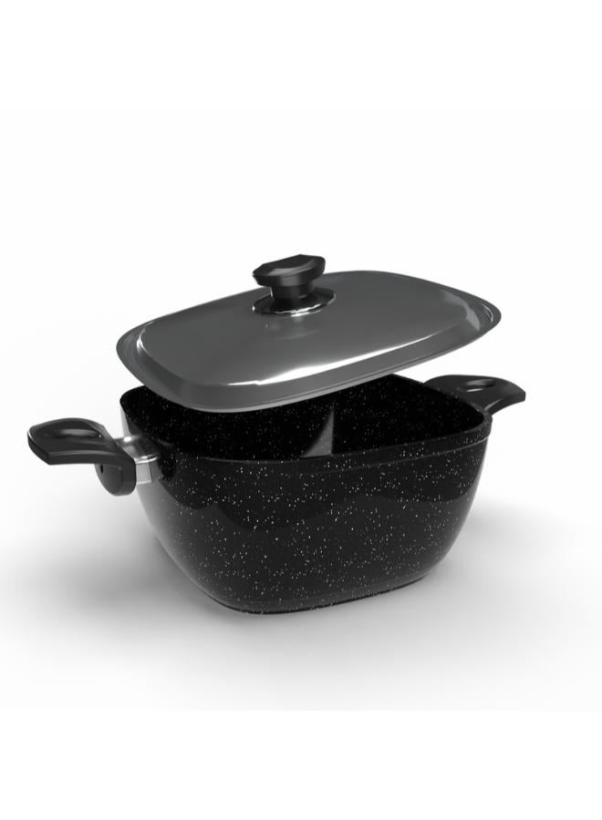 توب شيف وعاء جرانيت مربع مع غطاء زجاجي - Image 4