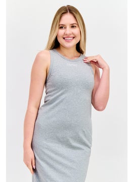 ESPRIT Women Brand Logo Midi Dress, Grey  - Image 2