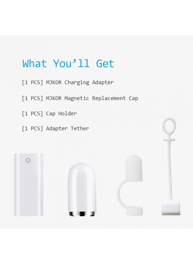 MJKOR MJKOR Magnetic Replacement Cap and Charging Adapter Compatible with Apple Pencil 1st  - Image 4