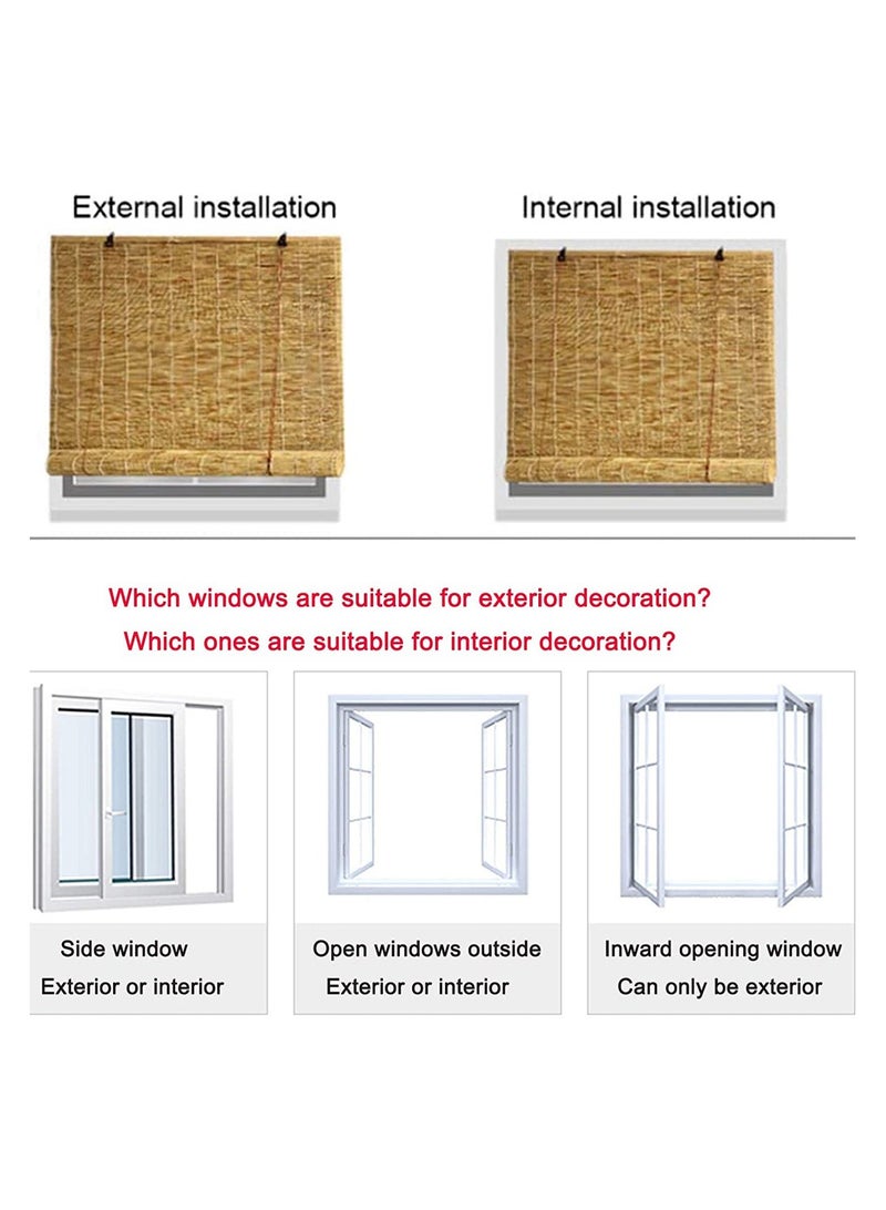 LINGWEI Bamboo Blinds Natural Bamboo Curtain Roll Up Shades Reed Window Curtain Natural Reed Binds Sun Shade For Indoor and Outdoor 100x200cm  - Image 3