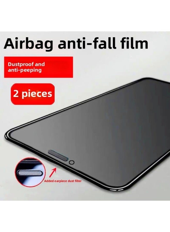 Generic Applicable To For Iphone 13 Anti-peep Air Bag Tempered Film For Iphone14pro Full Screen Green Light 12 Anti-drop 11 Tempered Film Max-Colour:Full Airbag❤Eye Protection Green Light Model 1 Piece Air Bag Edge Anti-fall Gift-Size:For Iphone 11 Pro Max  - Image 2