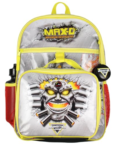 INTIMO Monster Jam MAX-D Monster Truck 5 PC Backpack Lunch Box Water Bottle Icepack Charm - Image 2