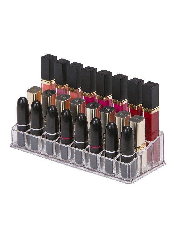 INOVERA (LABEL) 24 Compartment Makeup Lipstick Storage Holder Organizer Case, Pack of 1, Transparent - Image 1