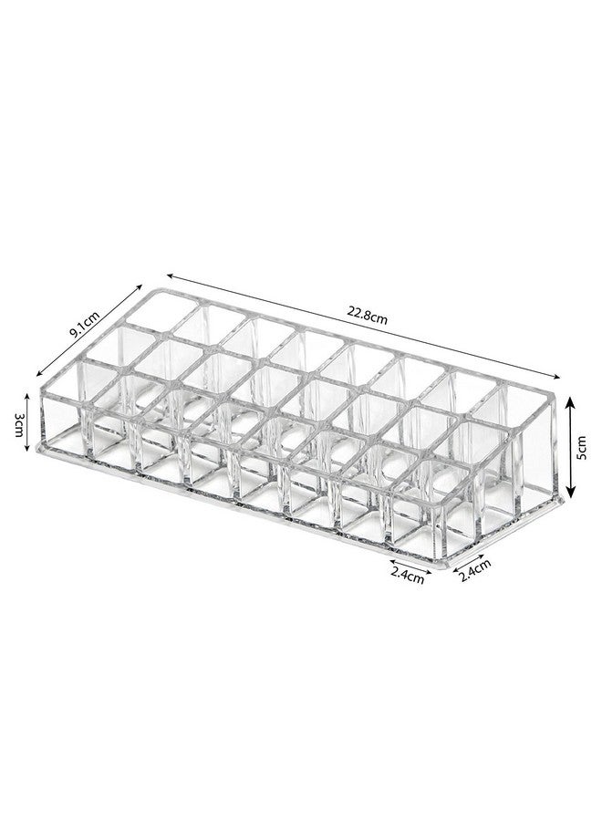 INOVERA (LABEL) 24 Compartment Makeup Lipstick Storage Holder Organizer Case, Pack of 1, Transparent - Image 2