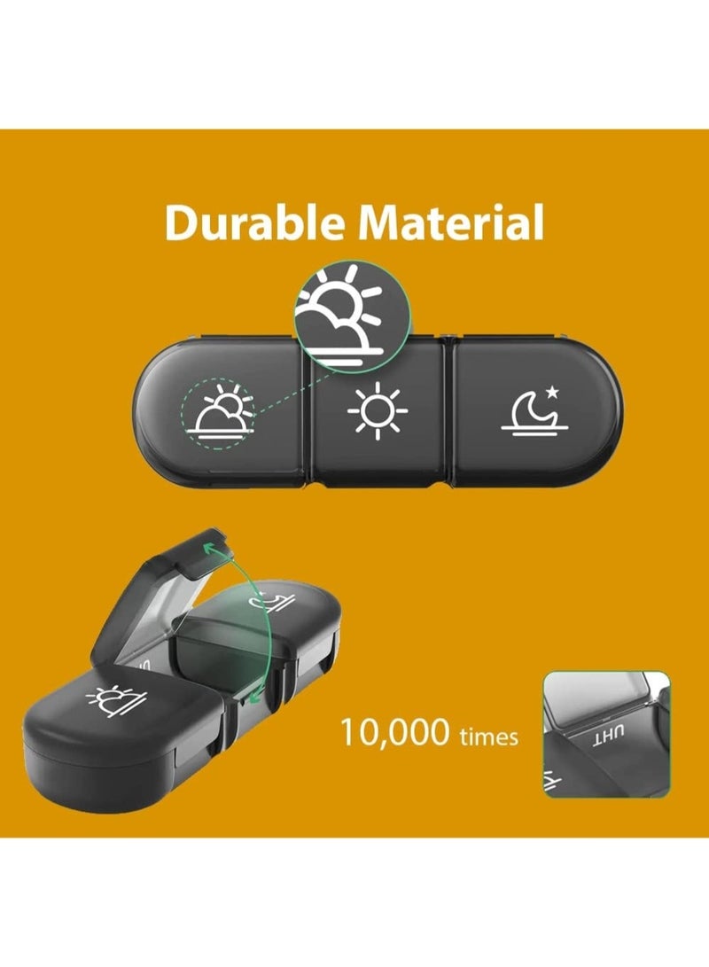 ZedAura Portable Pill Organizer 3 Times in Day for 1 Week - Light-Proof for Travel, Daily Use, Portable Pill Box - Case for Multi Vitamins, Pills, Medicine, Fish Oils, Supplements (Black) - Image 5