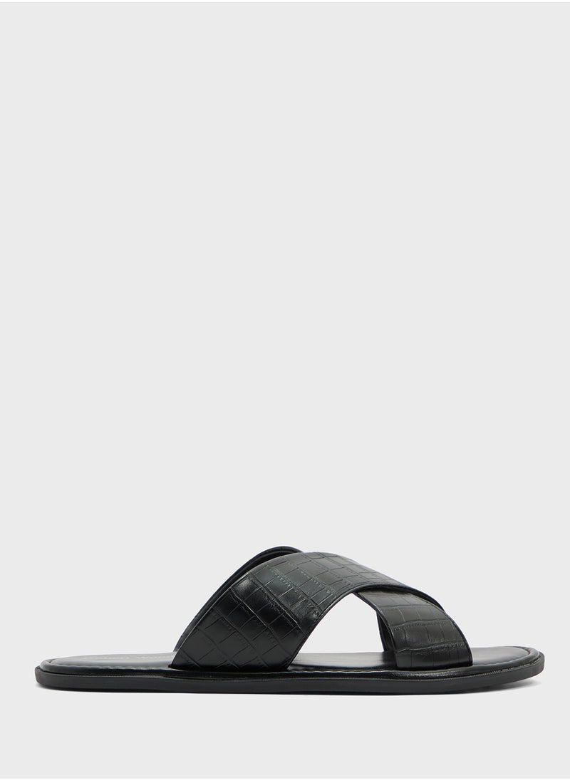 Robert Wood Croc Embossed Casual Sandals  - Image 2