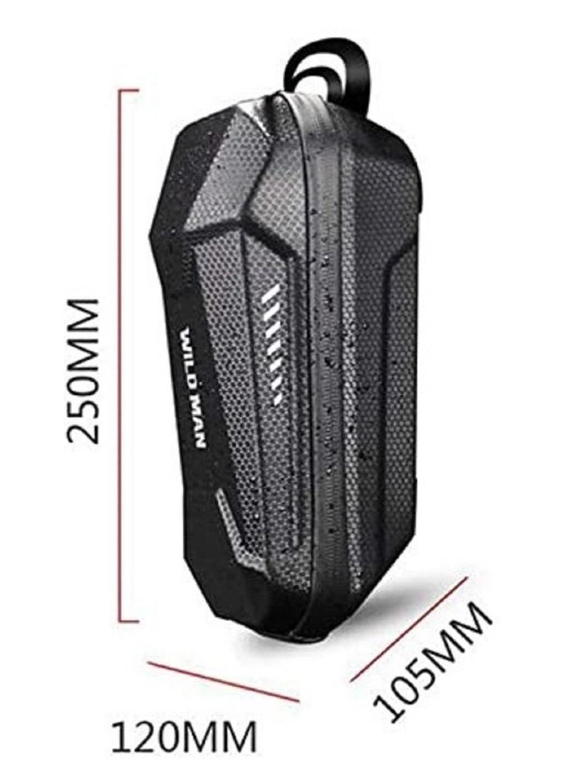 WILD MAN - Electric Scooter Front Hanging Storage Bag - Large Capacity Suspension Handlebar Bag Durable EVA for Charger Repair Tool for Xiaomi Mi electric scooter segway ninebot electirc scooter (Black, 2L) - Image 1