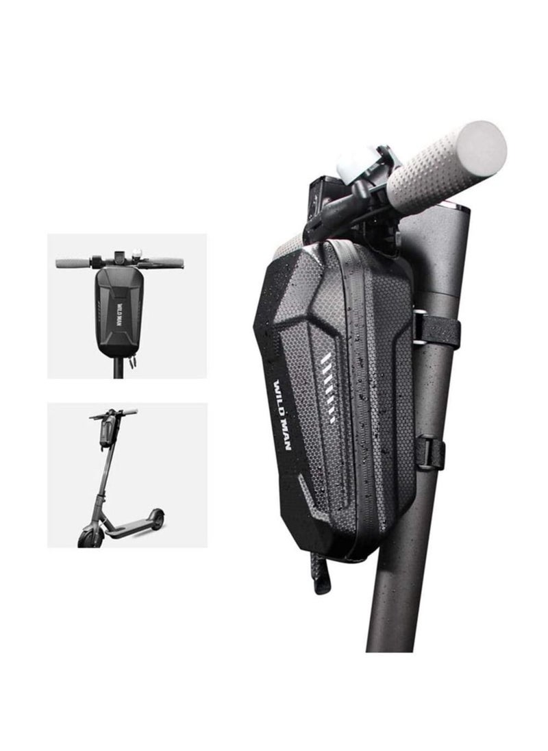 WILD MAN - Electric Scooter Front Hanging Storage Bag - Large Capacity Suspension Handlebar Bag Durable EVA for Charger Repair Tool for Xiaomi Mi electric scooter segway ninebot electirc scooter (Black, 2L) - Image 1