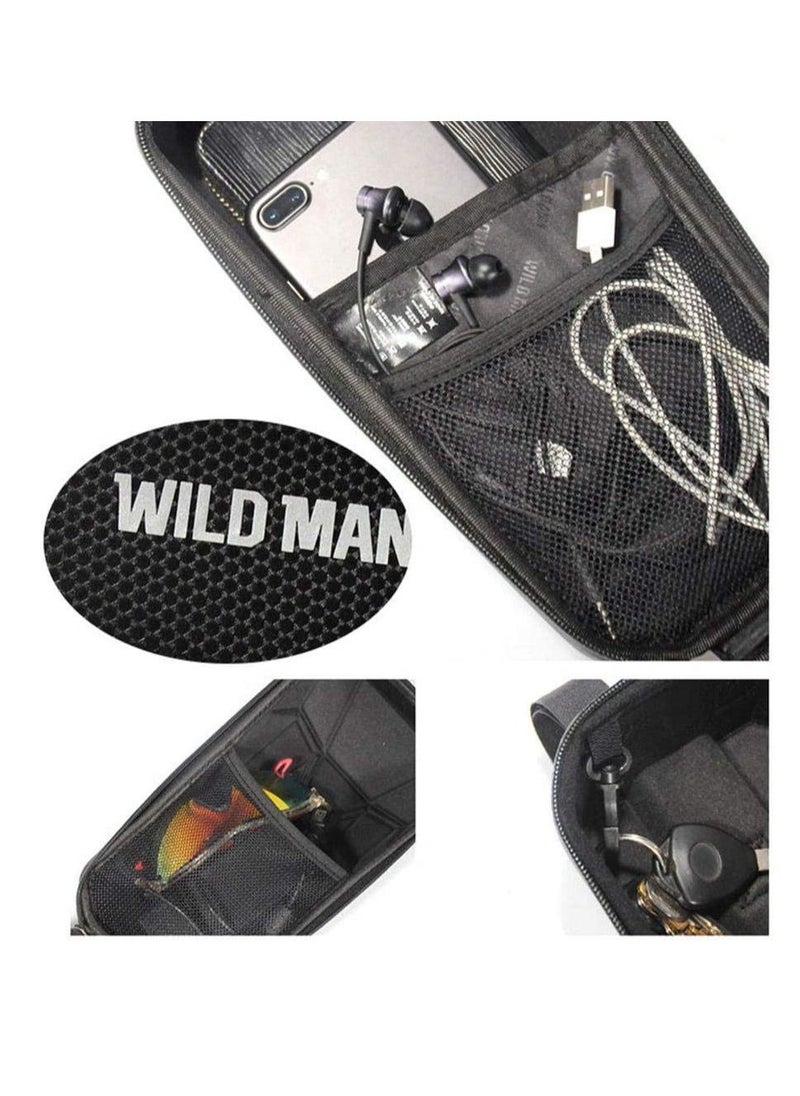 WILD MAN - Electric Scooter Front Hanging Storage Bag - Large Capacity Suspension Handlebar Bag Durable EVA for Charger Repair Tool for Xiaomi Mi electric scooter segway ninebot electirc scooter (Black, 2L) - Image 1