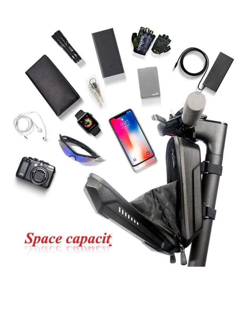 WILD MAN - Electric Scooter Front Hanging Storage Bag - Large Capacity Suspension Handlebar Bag Durable EVA for Charger Repair Tool for Xiaomi Mi electric scooter segway ninebot electirc scooter (Black, 2L) - Image 1