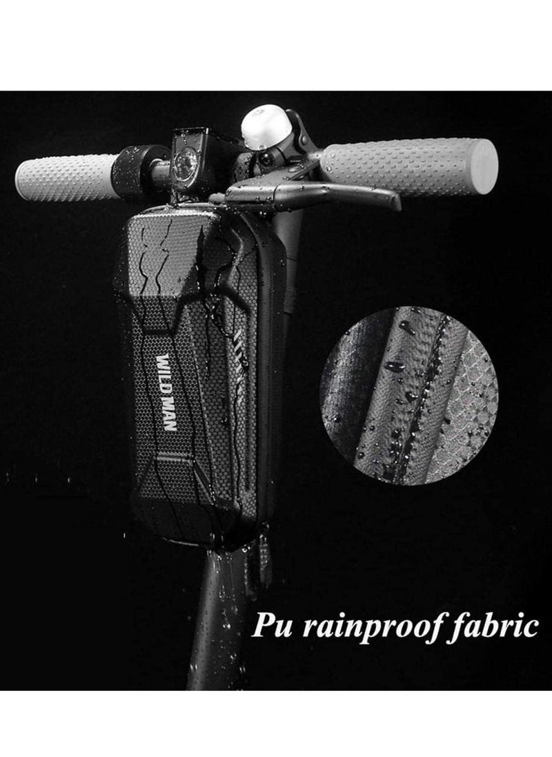 WILD MAN - Electric Scooter Front Hanging Storage Bag - Large Capacity Suspension Handlebar Bag Durable EVA for Charger Repair Tool for Xiaomi Mi electric scooter segway ninebot electirc scooter (Black, 2L) - Image 1