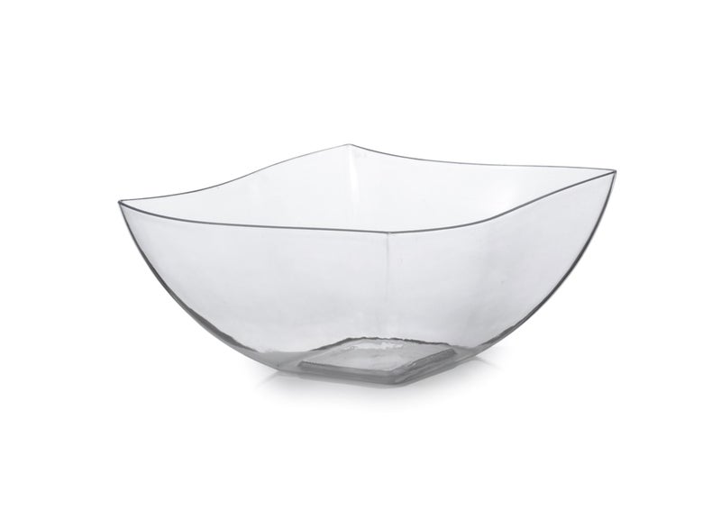 Fineline Settings Wavetrends Clear ChinaLike Square 16 oz Serving Bowl 80 Pieces