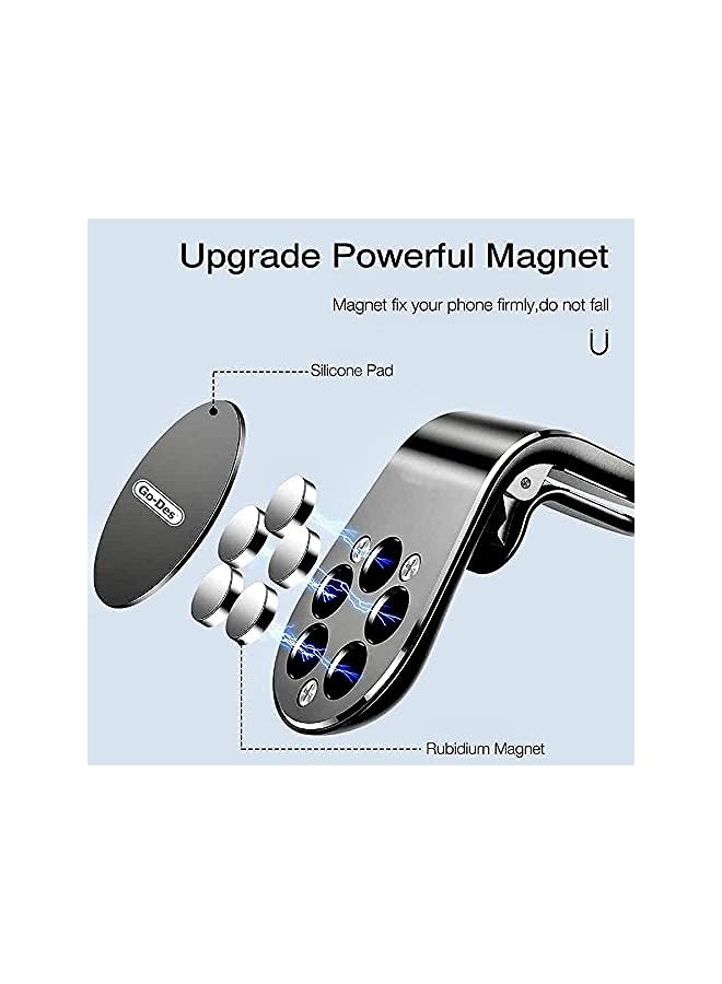 GO-DES Magnetic Car Phone Holder Air Vent Mount Mobile Magnetic Clip Stand Cradle Compatible with iPhone 12 mini/12/12 Pro/12 Pro Max/11 Pro,S20 S10 S9 A70 Huawei P30 P20 Xiaomi & All Other Phones - Image 2