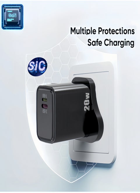 20W iPhone 15/16 USB C Mobile Charger Adapter ,Compatible with Lightning Cable,Sumsung Fast Charger Adapter,Huawei Fast Charger Adapter, iPhone 15/16 Pro Max Fast Charger Adapter,iPad Fast Charger Adapter,Three-Port Fast Power Adapter Compatible with Huawei,Xiaomi,iPad ﻿