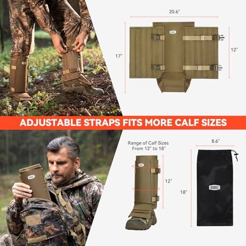 GearOZ Snake Gaiters Snake Chaps, Waterproof Lower Legs Snake Guards, Snake Bite Protective Gaiters, Anti-Snake Boots for Men/Women, Adjustable Size for Hunting/Hiking/Farm Working, Khaki - Image 2
