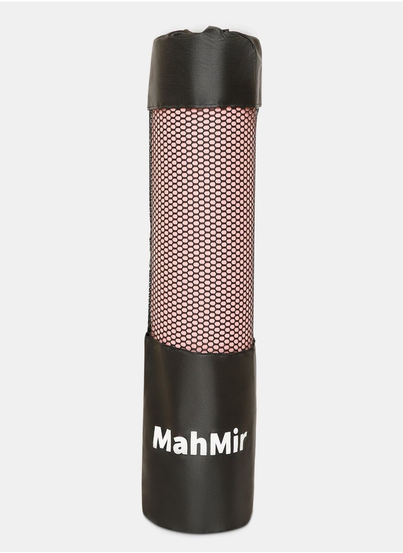 MahMir - Yoga Mat Anti-Slip Exercise Mat With Carrying Bag Fitness Mat For Pilates 183Cm*61Cm*6Mm Thickness For Woman Man Beginners Pink + Light Grey - Image 1