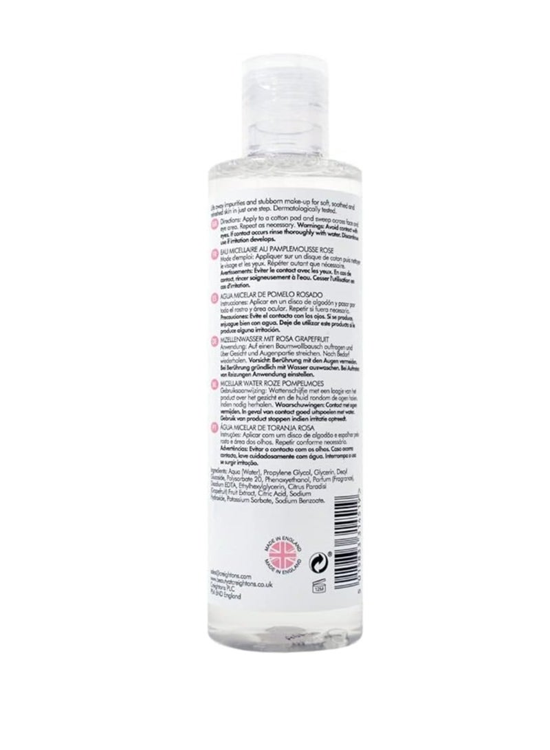 Creightons Pink Grapefruit Gently Cleansing Micellar Water 250ml Draws out dirt impurities and make up to tone and soothe skin Dermatologically tested - Image 2