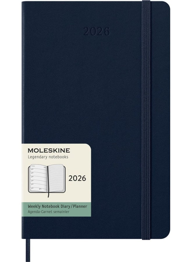 MOLESKINE موسكين: دفتر أسبوعي كبير سافير أزرق صلب 12M