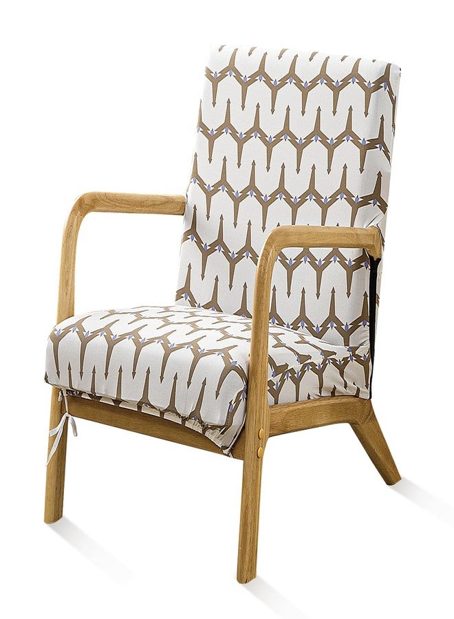 SONNACH Mid-Century Modern Chair Cover,Stretch Accent Chair Slipcovers with Arms,Printed Reading Armchair Covers Washable for Living Room (B) - Image 1