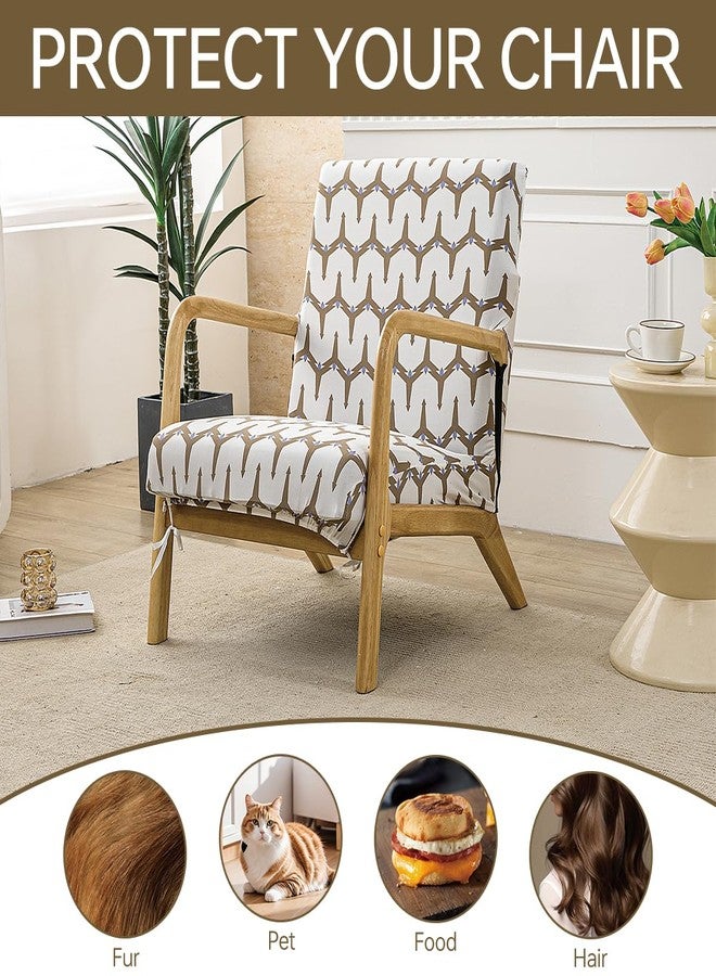 SONNACH Mid-Century Modern Chair Cover,Stretch Accent Chair Slipcovers with Arms,Printed Reading Armchair Covers Washable for Living Room (B) - Image 5