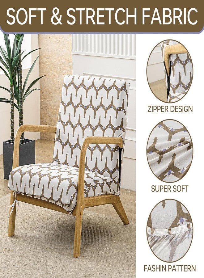 SONNACH Mid-Century Modern Chair Cover,Stretch Accent Chair Slipcovers with Arms,Printed Reading Armchair Covers Washable for Living Room (B) - Image 4