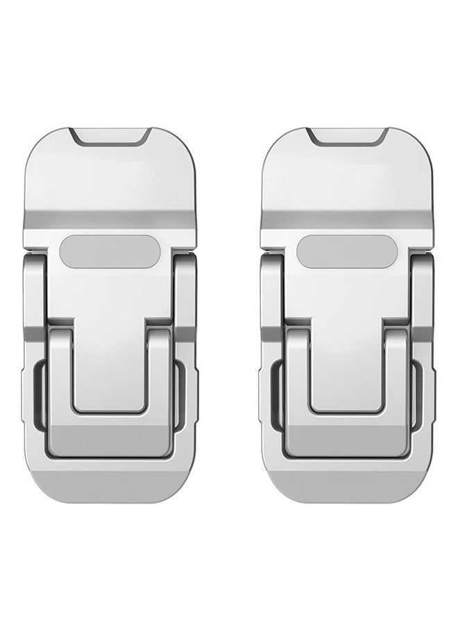 2PCS Zinc Alloy Mini Silver Foldable Laptop Stand, Portable Computer Keyboard Riser with 2 Adjustable Angles, Self-Adhesive Invisible Notebook Stand and Keyboard Lift for Desk - Image 5