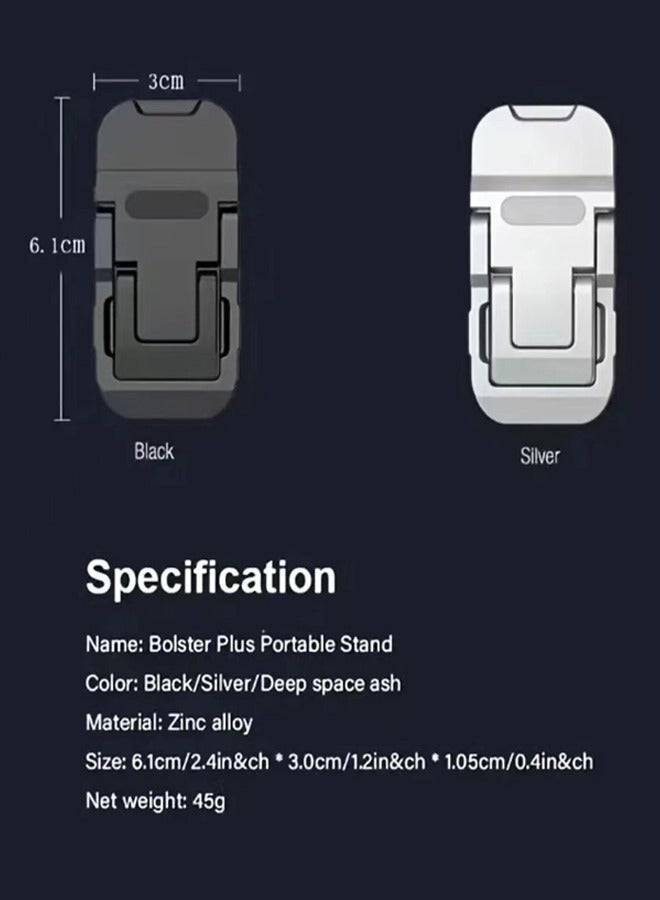 2PCS Zinc Alloy Mini Silver Foldable Laptop Stand, Portable Computer Keyboard Riser with 2 Adjustable Angles, Self-Adhesive Invisible Notebook Stand and Keyboard Lift for Desk - Image 5