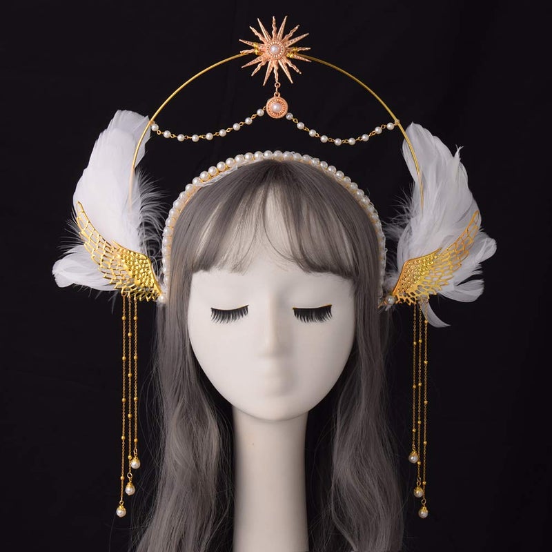 BLESSUME Halo Crown Mary Goddess Headband Women's Halloween Costume Goddess Headpiece (Style 17) - Image 5