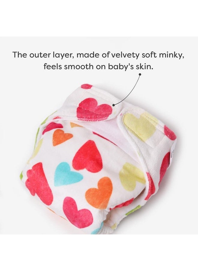 Superbottoms Newborn Uno Cloth Diaper - Reusable And Washable Cloth Diaper For Newborn Babies From 0-3 Months(0-7 Kg)|Softest And Safest Cloth Diapers With Dry Feel Magic Pad(Baby Hearts),2 Count  - Image 3