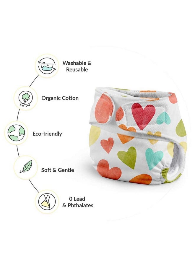 Superbottoms Newborn Uno Cloth Diaper - Reusable And Washable Cloth Diaper For Newborn Babies From 0-3 Months(0-7 Kg)|Softest And Safest Cloth Diapers With Dry Feel Magic Pad(Baby Hearts),2 Count  - Image 5