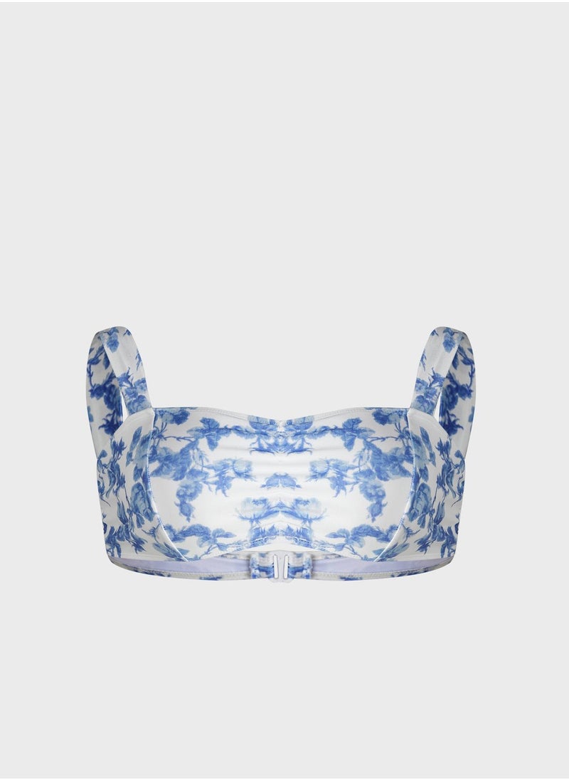In The Style Curve Floral Swim Bikini Top  - Image 1