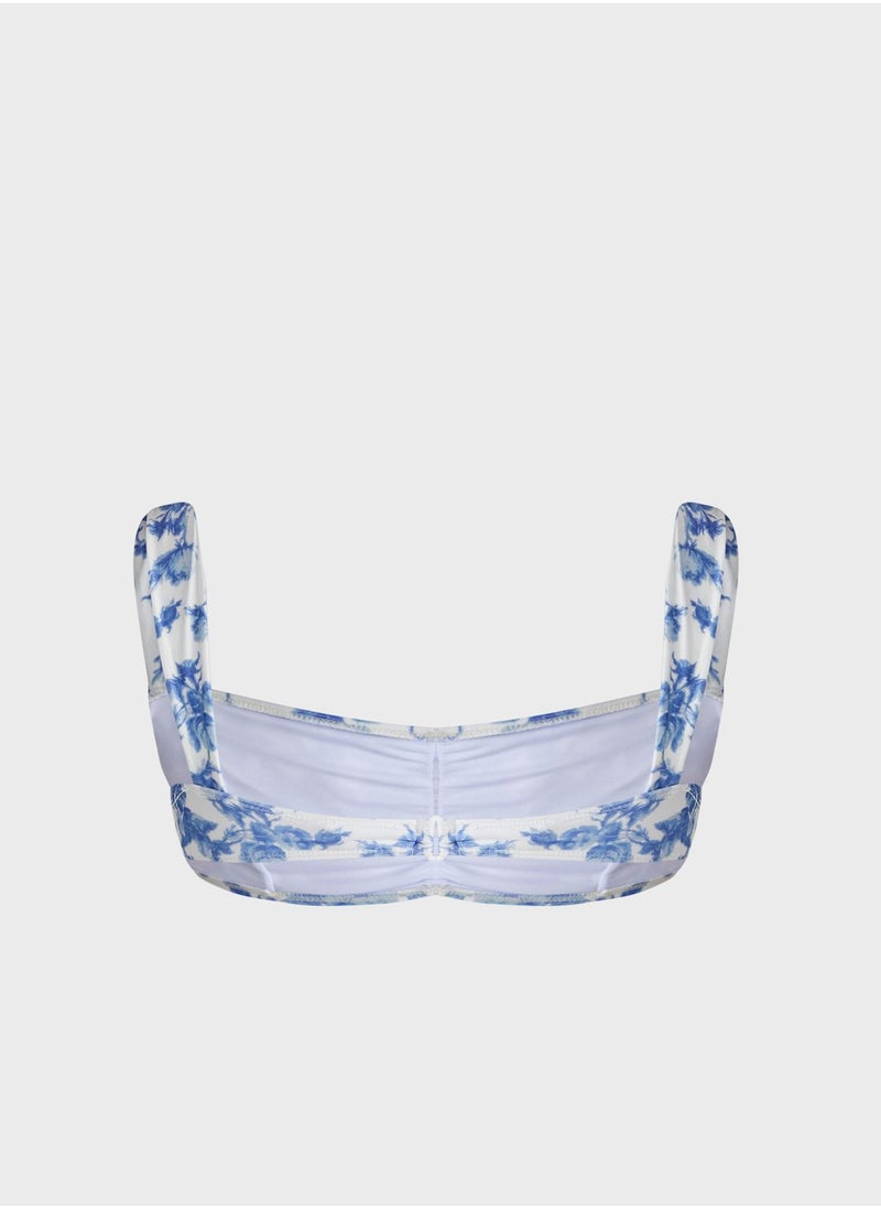 In The Style Curve Floral Swim Bikini Top  - Image 2