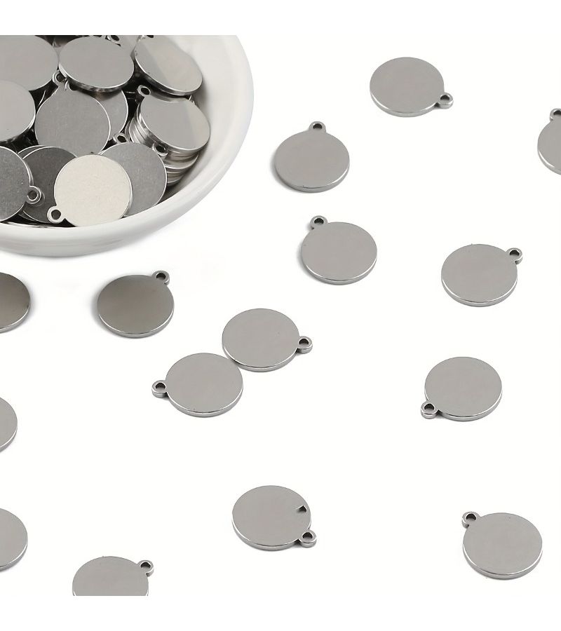 Custom Stainless Steel 1.18 Inch Round Pendant Personalized Text Image Handmade Adhesive 10 Pcs - Image 2