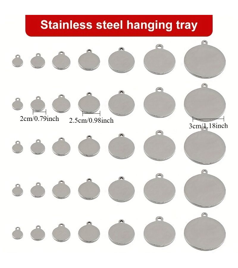 Custom Stainless Steel 1.18 Inch Round Pendant Personalized Text Image Handmade Adhesive 10 Pcs - Image 3