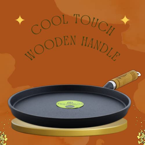 TRILONIUM Unicorn Wht10 Pre-Seasoned Cast Iron Tawa 26 Cms, Weighs 1.5 Kgs, Black - Image 4